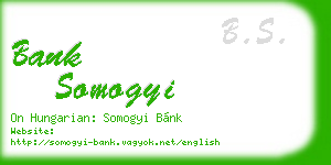 bank somogyi business card